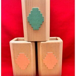 Lot of 3 Wood Masters Kitchenware Utensil Holders or Organizers Home Décor 1989